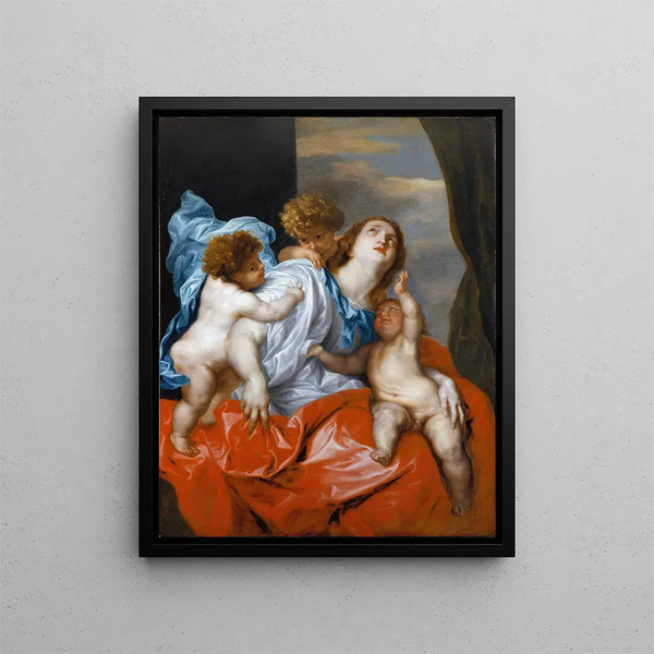 Charité - Antoine van Dyck — ingelijst kunstwerk aan de muur