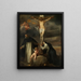 The Christ on the Cross with Saint Catherine of Siena, Saint Dominic, and an angel - Antoine van Dyck — framed artwork on a wall