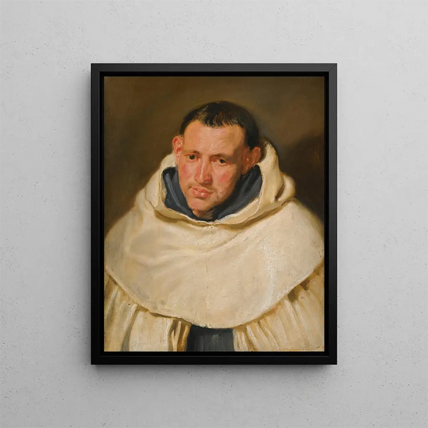 Portret van een karmelieten monnik hoofd en schouders - Antoine van Dyck — ingelijst kunstwerk aan de muur