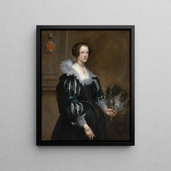 Portret van Anna Wake - Antoine van Dyck — ingelijst kunstwerk aan de muur