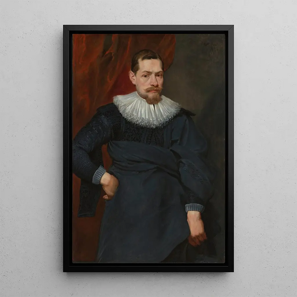 Portret van een man - Antoine van Dyck — ingelijst kunstwerk aan de muur