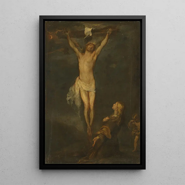 Reproductie van het schilderij De Kruisiging met heilige Rosalie - Antoine van Dyck