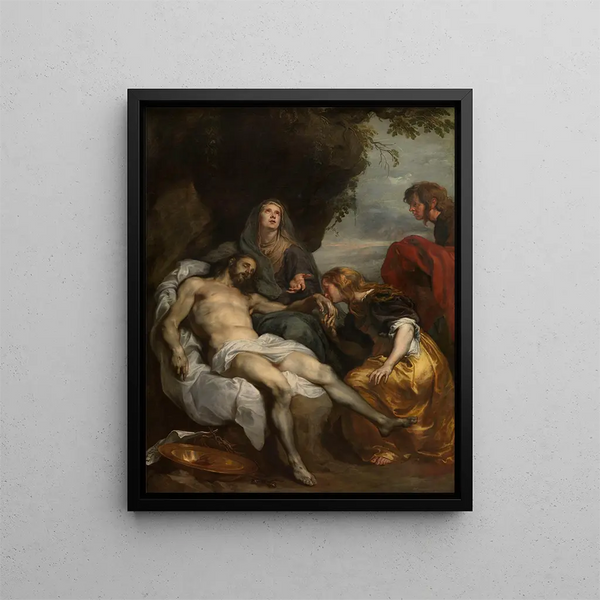 De Lamentatie over de dode Christus - Antoine van Dyck — ingelijst kunstwerk aan de muur
