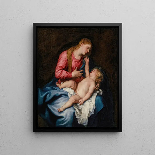 De Maagd met Kind - Antoine van Dyck — ingelijst kunstwerk aan de muur