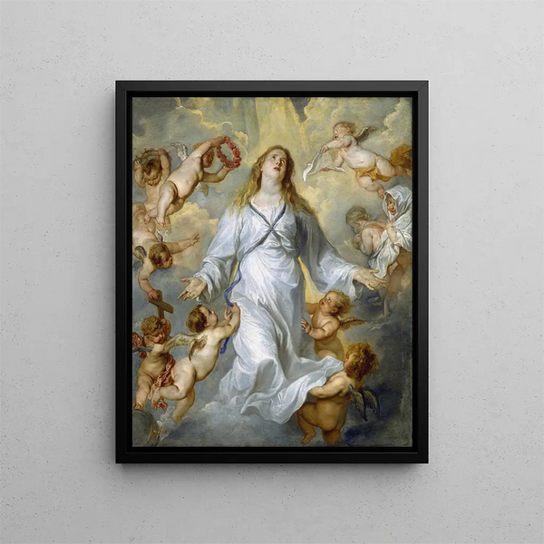 De Maagd als voorspraak - Antoine van Dyck — ingelijst kunstwerk aan de muur
