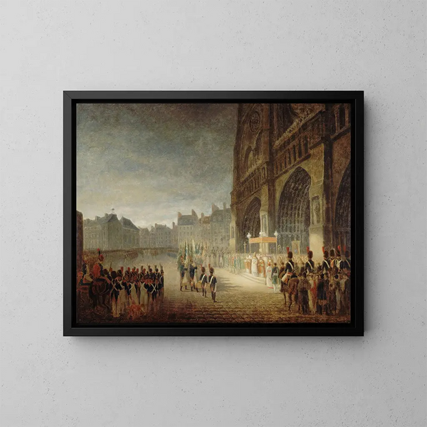 Benediction of the flags on the forecourt of Notre-Dame - Antoine-Jean Gros — framed artwork on a wall