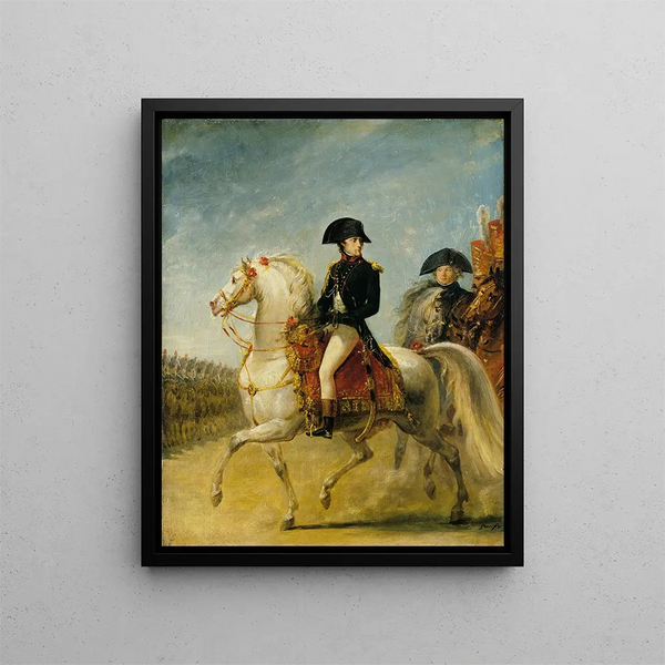 The General Bonaparte Reviewing the Troops - Antoine-Jean Gros — framed artwork on a wall