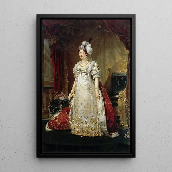 Portrait of Marie-Thérèse Charlotte of France, Duchess of Angoulême - Antoine-Jean Gros — framed artwork on a wall