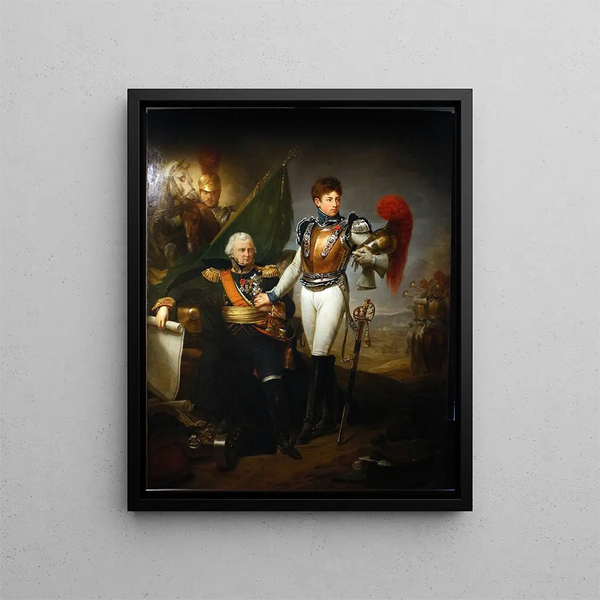 The General Lariboisière Bids Farewell to His Son on the Eve of the Battle of Borodino 1791-1812 - Antoine-Jean Gros — framed artwork on a wall