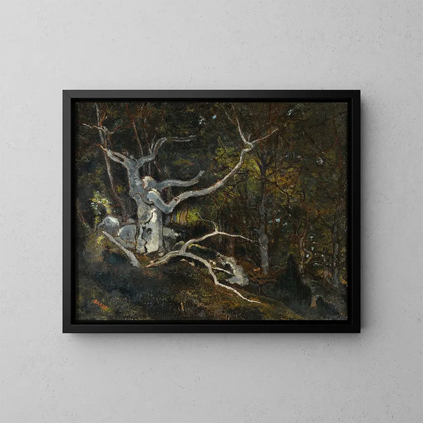 Forest of Fontainebleau, the Queen White - Antoine-Louis Barye — framed artwork on a wall