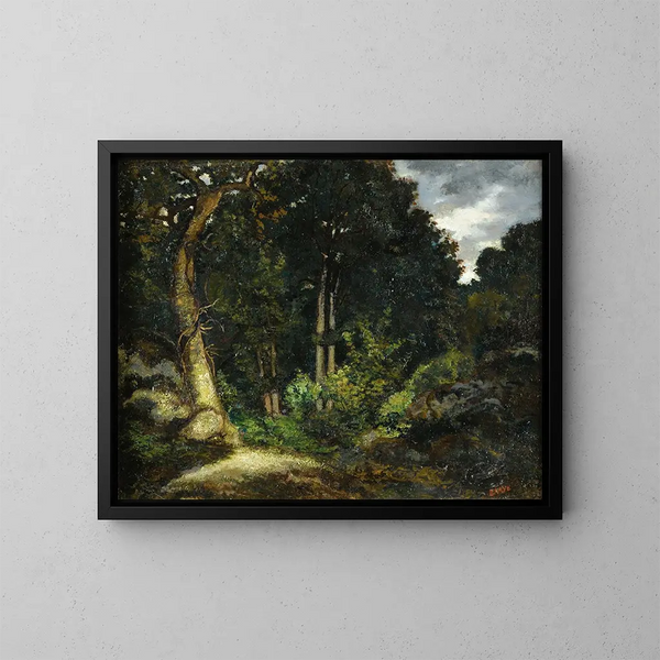 View of Fontainebleau Forest - Antoine-Louis Barye — framed artwork on a wall