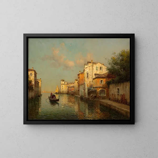 Canal in Venetië - Antoine Bouvard — ingelijst kunstwerk aan de muur