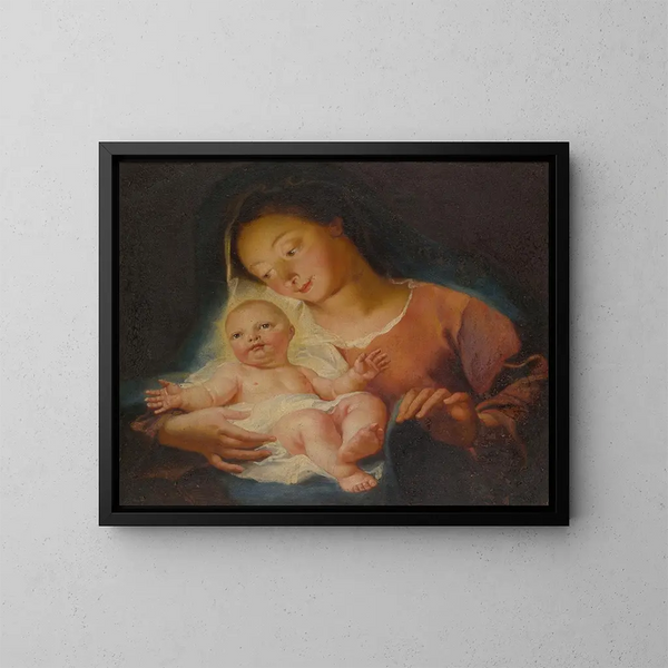 Virgin and Child Painting - Antoine Coypel — framed artwork on a wall