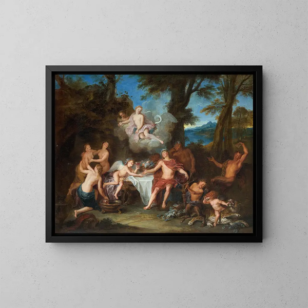 L'Alliance de Bacchus et de Cupidon - Antoine Coypel — framed artwork on a wall