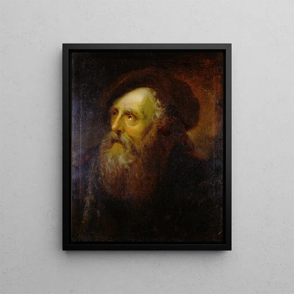 Portrait of an Old Jewish Man - Antoine Pesne — framed artwork on a wall