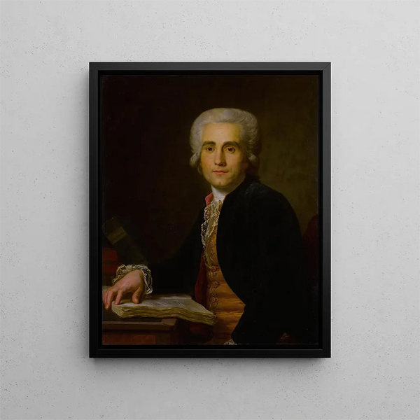 Portrait of Dr. Jean-Louis Baudelocque - Antoine Vestier — framed artwork on a wall