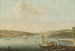 Uitzicht op de Bosporus genomen vanaf de hoogte van Beykoz in noordwestelijke richting met de Justinianus-brug op de achtergrond - Antoine van der Steen — weergave van het kunstwerk