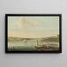 Uitzicht op de Bosporus genomen vanaf de hoogte van Beykoz in noordwestelijke richting met de Justinianus-brug op de achtergrond - Antoine van der Steen — ingelijst kunstwerk aan de muur