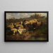 Kleine herder met schapen - Anton Braith — ingelijst kunstwerk aan de muur