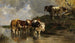 Dieren aan de drinkbak - Anton Braith — weergave van het kunstwerk