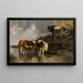 Dieren aan de drinkbak - Anton Braith — ingelijst kunstwerk aan de muur