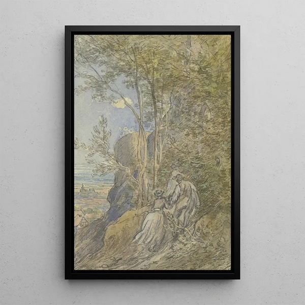 Ascension vers une ruine de château - Anton Burger — framed artwork on a wall
