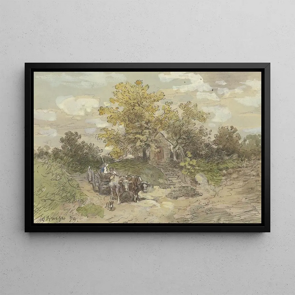 Jug of Oxen - Anton Burger — framed artwork on a wall