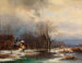 Een uitgestrekt winterlandschap - Anton Doll — weergave van het kunstwerk