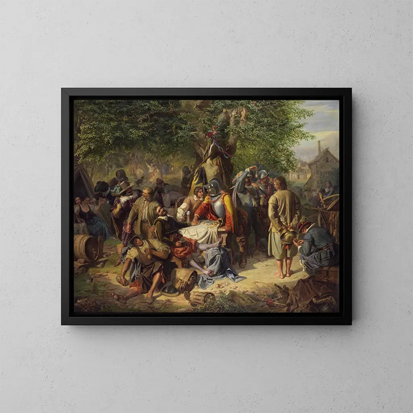 Na de plundering - Anton Dvorak — ingelijst kunstwerk aan de muur