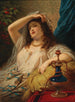 Een odalisque met een waterpijp - Anton Ebert — weergave van het kunstwerk