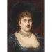 Reproductie van het schilderij Dame in blauwe jurk met hoed - Anton Ebert