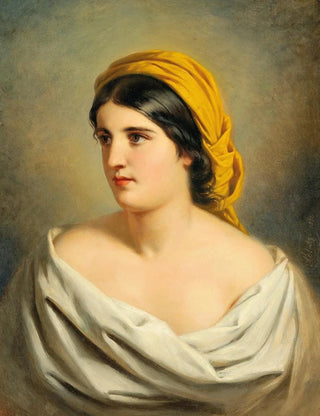Anton Ebert - Portrait of a Woman with Yellow Headscarf.webp
