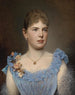 Portret van een dame in een blauwe jurk - Anton Ebert — weergave van het kunstwerk