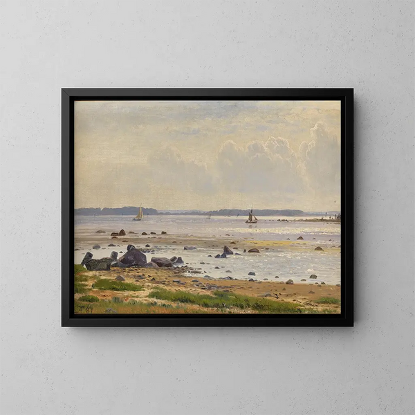 Côte danoise de la mer Baltique au fjord de Roskilde, Seeland - Anton Erik Christian Thorenfeld — ingelijst kunstwerk aan de muur