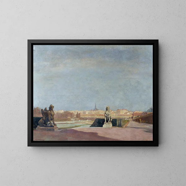 View of the Belvedere over Vienna - Anton Hans Karlinsky — framed artwork on a wall