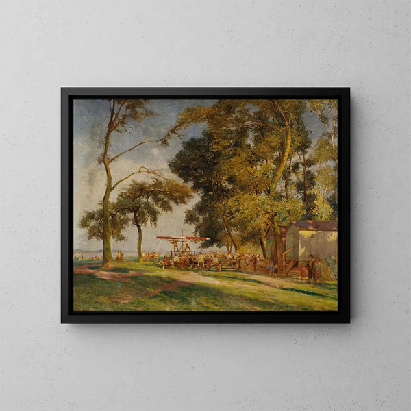 Sunday in the Lobau - Anton Hans Karlinsky — framed artwork on a wall