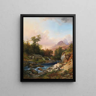 Anton Hansch - A Mountain Landscape With A Smithy.webp