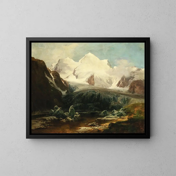 a view of Gurgler Eissee lake in the Ötztal Alps, Tyrol - Anton Hansch — framed artwork on a wall