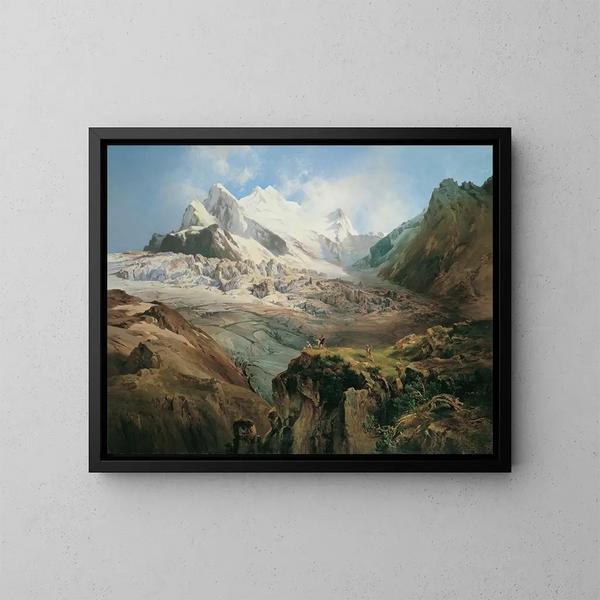 Le Stubaier Ferner en Tyrol - Anton Hansch — framed artwork on a wall