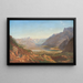 Landschapschilderij met meer in Noord-Italië - Anton Hansch — ingelijst kunstwerk aan de muur