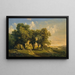 onder de lindebomen, avondlandschap - Anton Hansch — ingelijst kunstwerk aan de muur