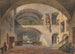 Binnenplein van een klooster met Christus van smart en uitzicht op een kasteel - Anton Höchl — weergave van het kunstwerk