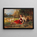 Jonge vrouw met ganzen rustend - Anton Heinrich Dieffenbach — ingelijst kunstwerk aan de muur