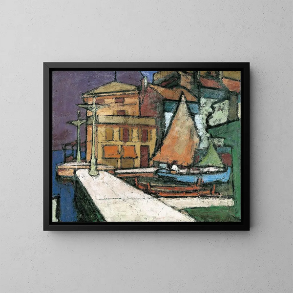 the Malcesine port - Anton Kerschbaumer — framed artwork on a wall