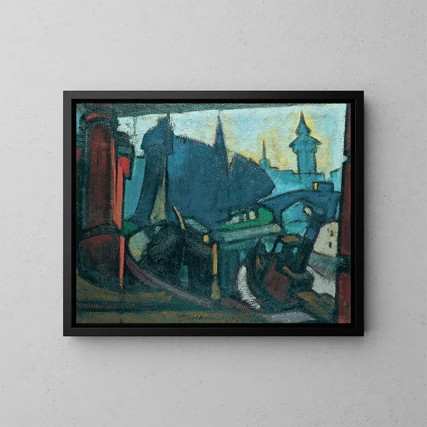 Canal at Dusk Berlin - Anton Kerschbaumer — framed artwork on a wall