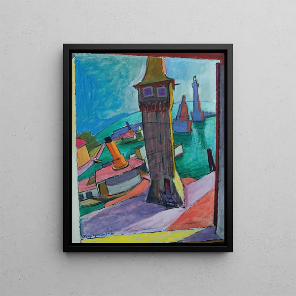 Port of Lindau III - Anton Kerschbaumer — framed artwork on a wall