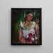 La femme de l'artiste avec des fleurs - Anton Kolig — framed artwork on a wall