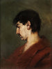 Portret van een jongeman met zwart haar en een rood jas - Anton Laupheimer — weergave van het kunstwerk