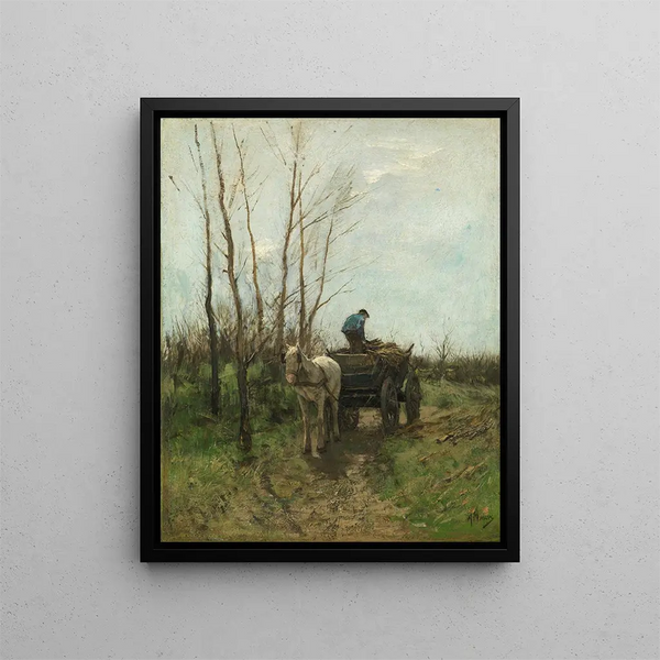 Wood Gathering Painting - Anton Mauve — framed artwork on a wall