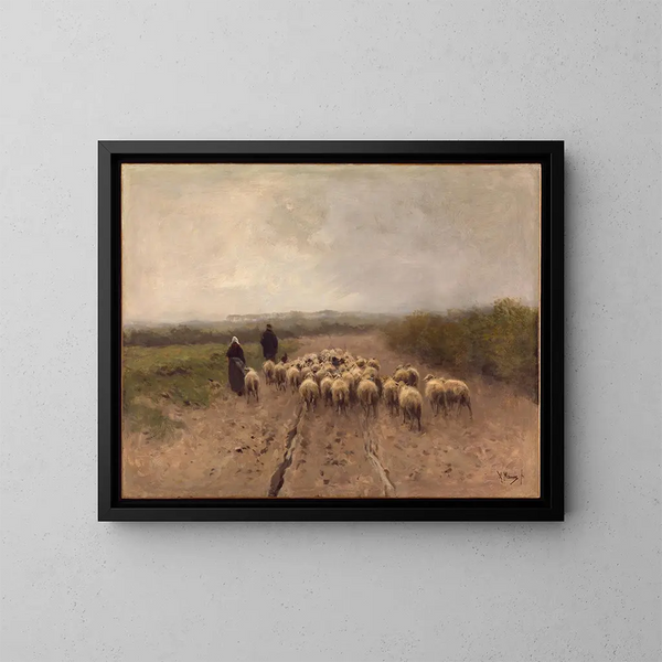 Aller au pâturage - Anton Mauve — framed artwork on a wall